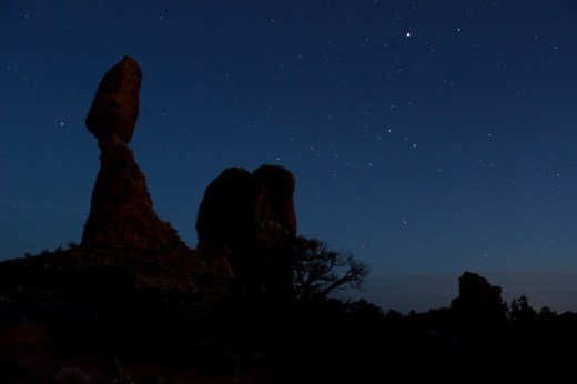 Balance Rock by night