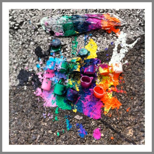 Paint Splattered upon the street