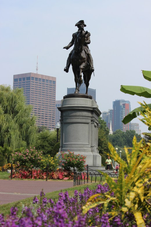 George Washinton and Flowers  at the Boston Public Garden