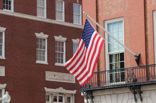 Old  Glory above Cheers 