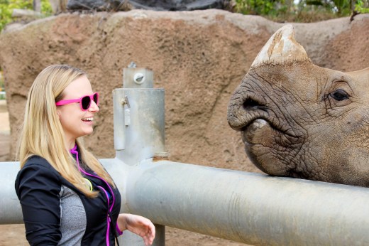 San Diego Zoo Kristen with Rhino 2