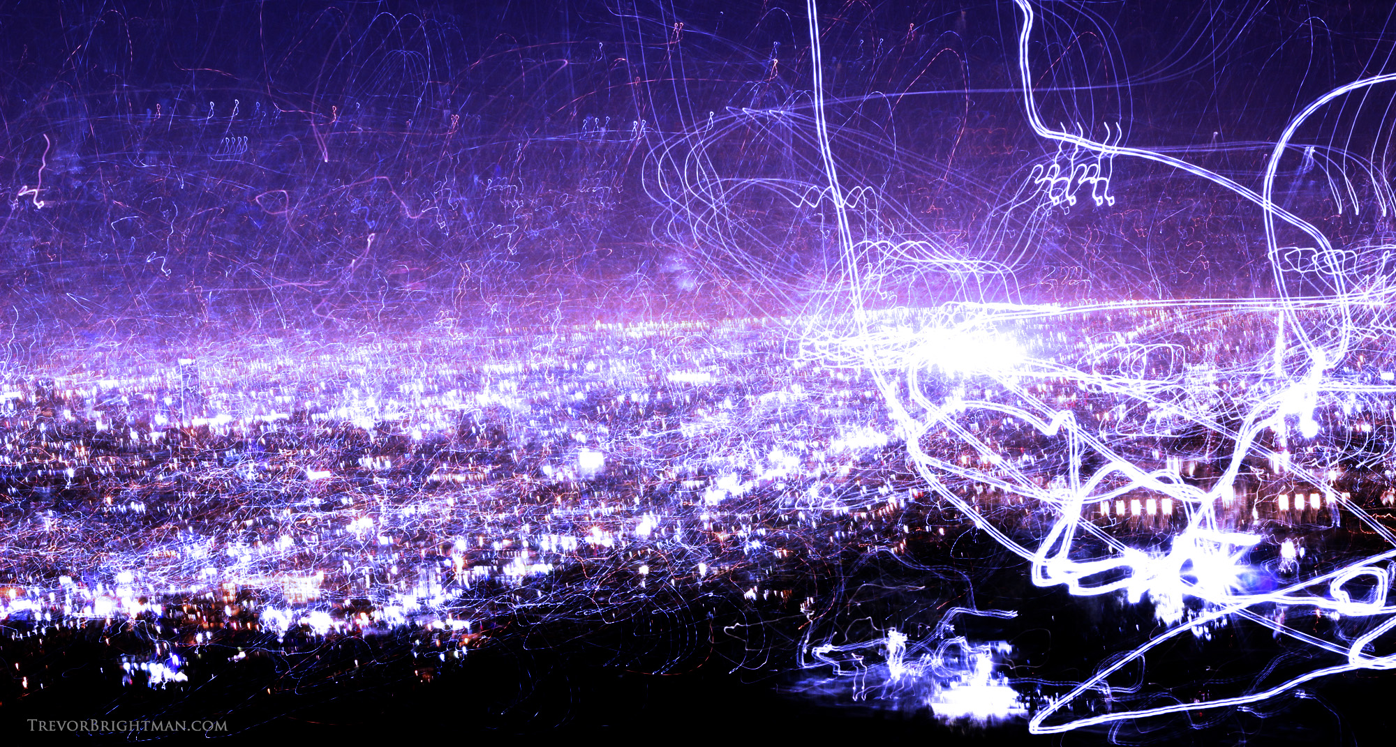 Blur over downtown LA