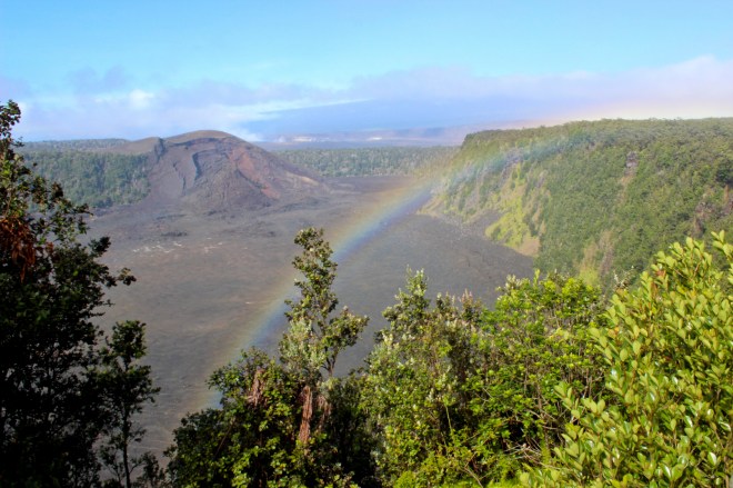 Rainbow over the Kilauea Iki crater